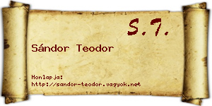 Sándor Teodor névjegykártya