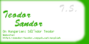 teodor sandor business card